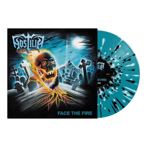 Hostilia - Face The Fire LP (Turquose White Black Splatter Vinyl)
